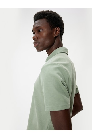 Koton Polo Yaka Tişört Slim Fit Kısa Kollu Pamuk Karışımlı Yeşil 4sam10360mk Yeşil