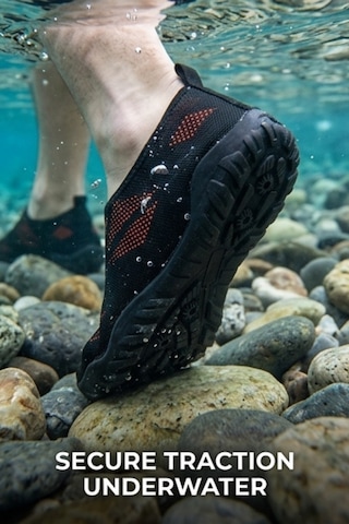 Waveglıde - Esnek Siyah - Turuncu Unisex Deniz Ve Plaj Ayakkabısı, Nefes Alabilir Ve Hızlı Kuruy...