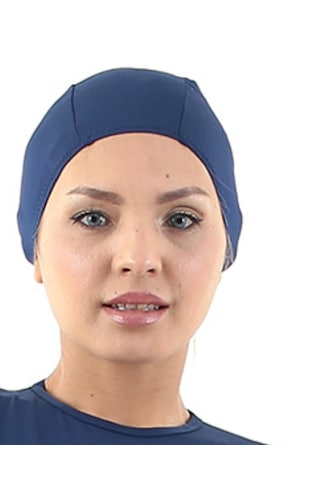 Likralı Kumaş Yüzücü Bone Deniz Ve Havuza Uygun Lacivert
