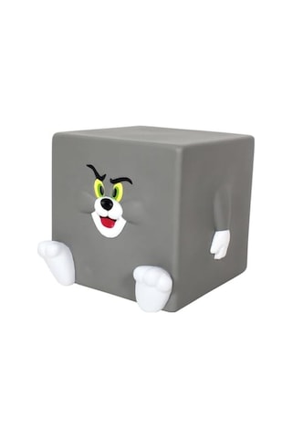 Tom Ve Jerry Kare Plastik Kumbara, 12x12 Cm, Gri Diğer