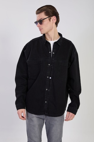 Barrels And Oıl Erkek Çift Cep Çıtçıtlı Denim Ceket - Siyah Siyah