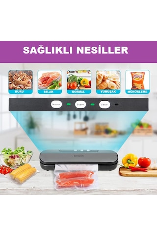 Küchen Pratic VS6910 Ev Tipi Elektrikli Vakum Makinesi - 10 Adet Vakum Poşeti Hediye