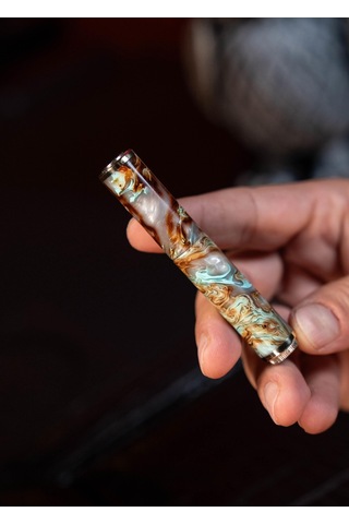 Caka Odkka Tera El Yapımı Ortadan Kırılan Benzinli Gemici Muhtar Çakmağı - Pirinç Kahverengi