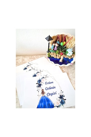 Çeyiz Kolisi Etiketi-a4-21x29 Cm-kişiye Özel Yapışkanlı Etiket/çeyiz Kolisi Etiketi-5 Adet -set 56 Diğer