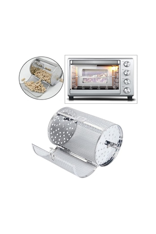 Homyl Mutfak Rotisserie Grill Kavurma Tamburlu Fırın Sepet 120x180mm Gümüş