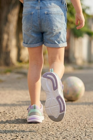 In Step Pixel Fun Kız Çocuk Spor Ayakkabı - Gri Pembe Detaylı, Cırt Cırtlı Gri - Pembe