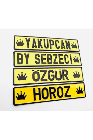 Sarı Dekor Plaka, Süs Plaka, Cam Önü Plaka