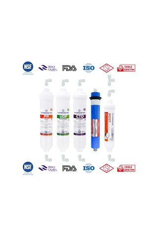 OverWater Kapalı Kasa Su Arıtma Cihazı 5 Li Inline Filtresi Seti 5 Aşamalı Özel Sarım Membran Filtre