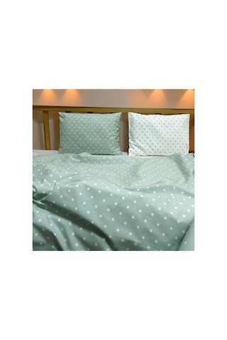 Mint Beyaz Puantiyeli %100 Doğal Pamuk 4 Parça Tek Kişilik Nevresim Seti 160 X 220 Cm Çok Renkli