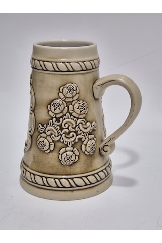 Vintage Tankart Wf Kematen 1993 İbareli Kabartmalı Alman Seramik Bira Bardağı 16,5cm