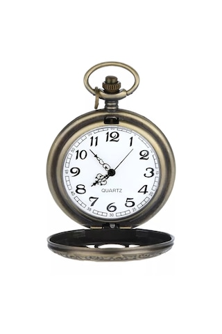 Smael Ay Yıldız Kabartmalı 50 MM Köstekli Cep Saati