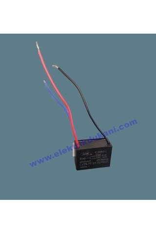 Dgare 400 Vac 1,2uf + 0,6uf 3 Kablolu Vantilatör Motor Kalkış Kondansatörü 50/60hz