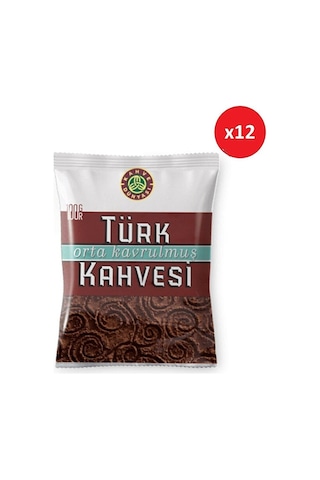 Orta Kavrulmuş Türk Kahve 100 Gr 12'li Paket Öğütülmüş