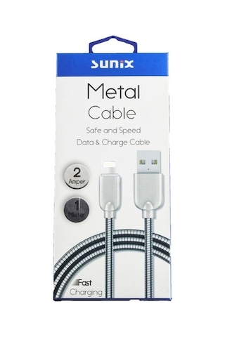 Sunix Sc-13 Ios Telefon Şarj Data Çelik Kablo 1M