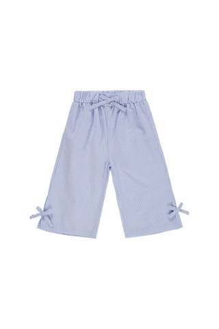 Civil Baby Fiyonk Detaylı Çizgi Empirme 6-18 Ay Pantolon - Pastel Mavi