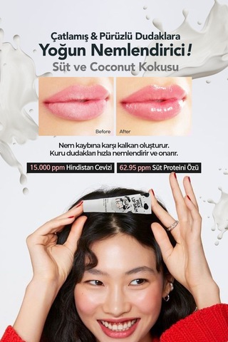 Esfolio Hindistan Cevizi ve Süt Proteini İçeren Onarıcı Dudak Balmı ESFOLIO Coconut Milk Lip Balm