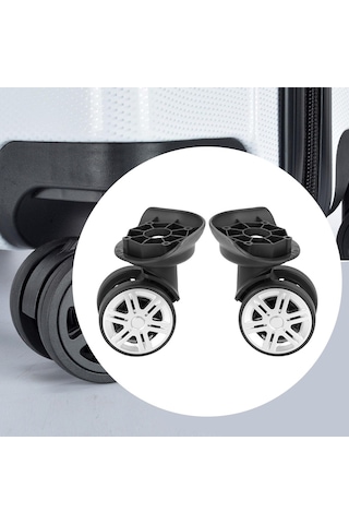 Homyl 2 Adet Bagaj Tekerlekleri Aksesuarları Sağlam Ofis Siyah