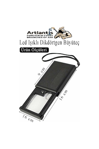 Led Işıklı Dikdörtgen Çekmeceli Büyüteç 1 Adet 3x 6x Büyütme Optik Lens El Tipi Mercek Çep Büyüteci Okul Ofis Büro