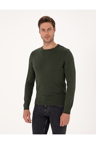 Pierre Cardin Erkek Koyu Haki Kazak /triko 50315509-vr111 Koyu Haki
