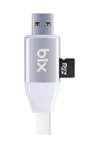 Bix IData Pro Micro Sd Kart Okuyuculu Apple iPhone Uyumlu Şarj Kablosu (514862085)