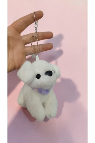 Peluş Köpek Çanta Süsü Aksesuar Anahtarlık Boyut:16cm Büyük Boy