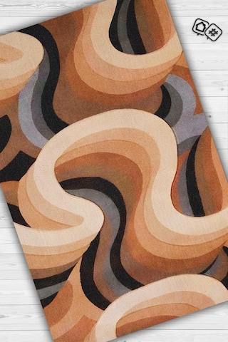 Homshtag Toprak Tonları, Soyut Salon Halısı,renk Geçişli Oturma Odası Halısı Çok Renkli