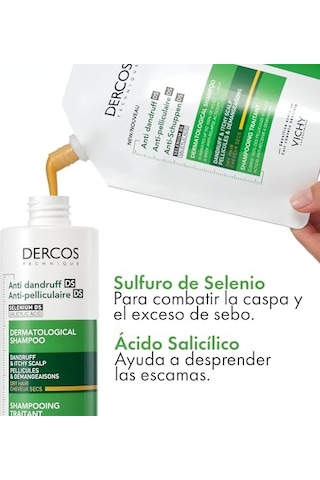 Dercos Anti Dandruff Kuru Saçlar Için Kepek Karşıtı Bakım Şampuanı Yeniden Dolum Paketi 390 Ml Diğer