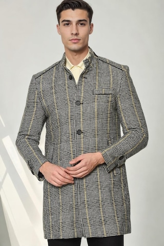 Plt9391 Dewberry Erkek Palto-ekose Gri Ekose Gri