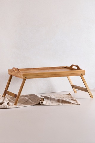 Akasya Ayaklı Katlanabilir Keyif Tepsi 50x30 Cm Kahverengı Kahverengi