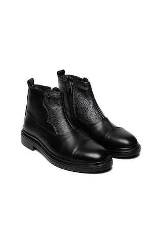 Bestello Bağcıksız Kauçuk Taban Düz Bot 023-231-24k Erkek Bot Siyah