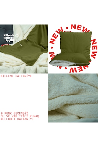 Xpermate Tv Battaniye Yastık Welsoft Battaniye 145x205 Yeşil