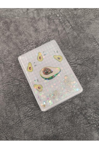 Cep Ayna Avokada Makyaj Çanta Seyahat Taşınabilir Ayna Simli Sulu Kozmetik Çok Renkli