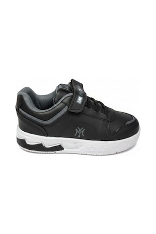 Erkek Çocuk Için Esnek Tabanlı Konforlu Yürüyüş Ve Günlük Kullanıma Uygun Sneaker Ayakkabı Siyah - Füme