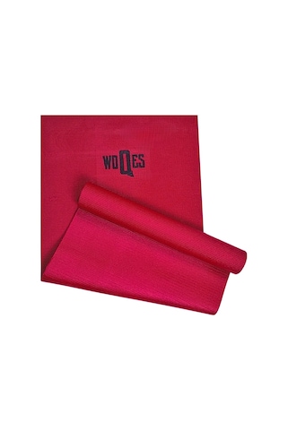 Woqes Egzersiz Matı 6mm Kalınlık 173x61 Cm Kaymaz Pilates Ve Fitness Matı Koyu Kırmızı