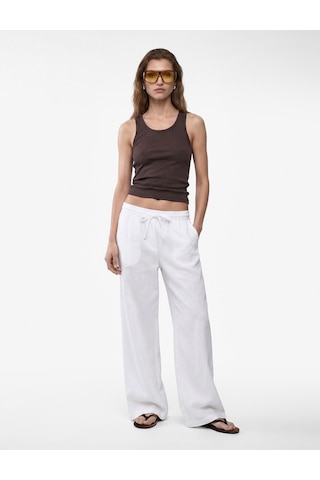 Koton Pamuklu Kaşkorse Slim Fit U Yaka Fitilli Atlet Kahverengi 6sak10387ek Kahve