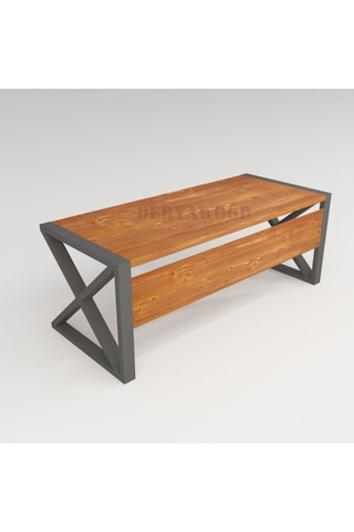 Deryawood Silver Ahşap Bilgisayar Masası 180x85x76 Cm-ön Ahşap-antrasit Renk Ayak Açık Ceviz