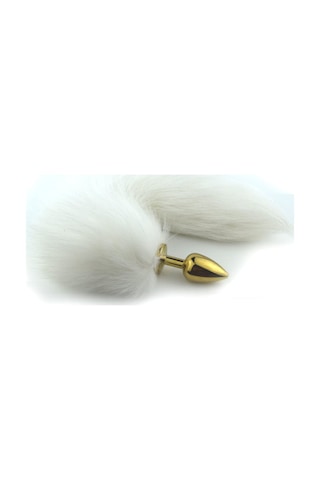 Hızlı Express Jw Gold Renk Metal Uzun Kuyruklu Anal Plug Tıkaç Anal Tıpa 7 Cm