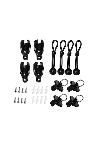 Hfambition Dış Mekan Kablosuz Rulman Perdeler İçin Sert Tutucu Bungee Uç Kapak Tamiri Seti 2 Adet, Siyah - Çivi Ve Tabanlı Aksesuarlar