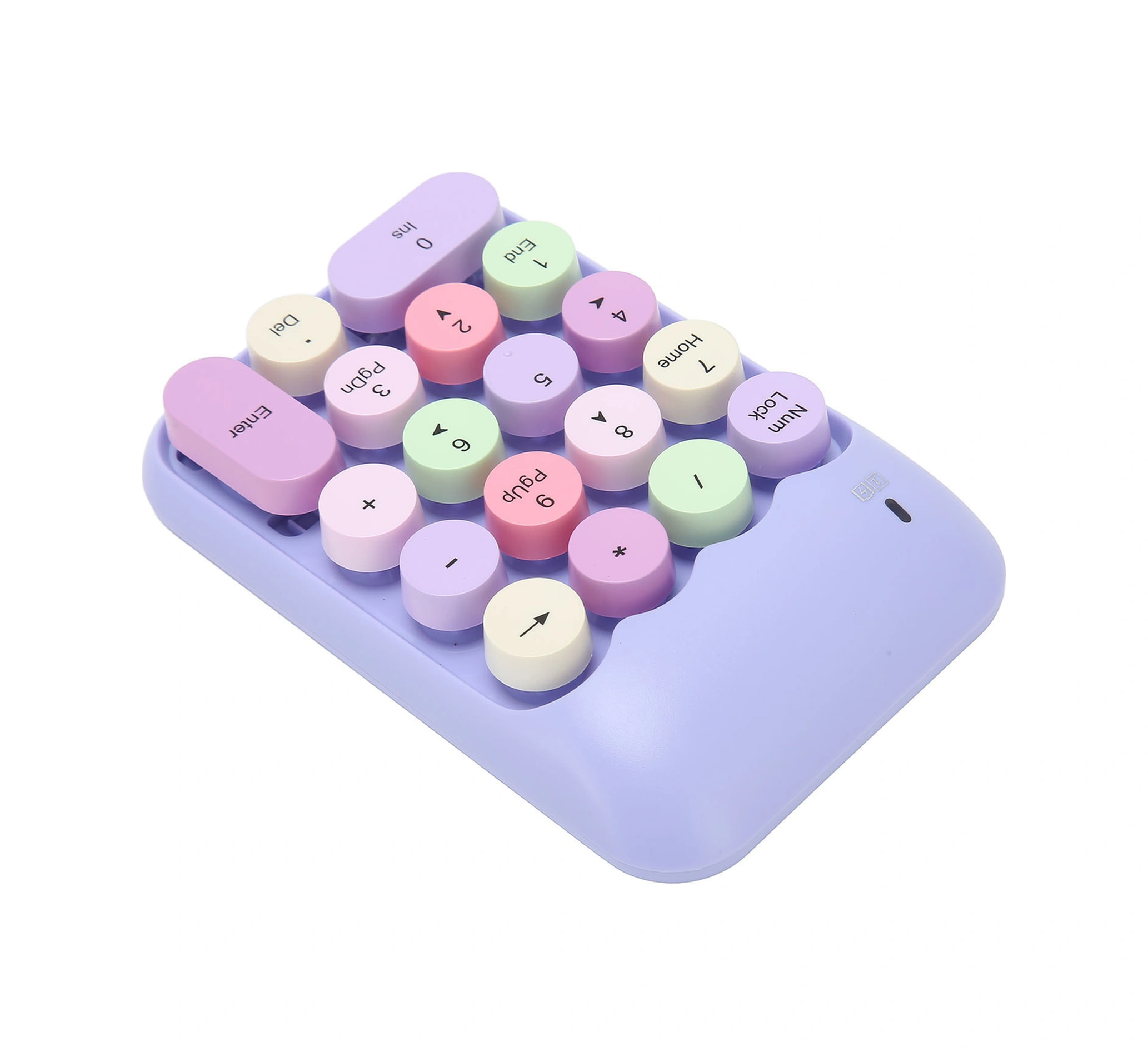 Vkemall 2.4ghz Kablosuz 18 Tuşlu Sayı Klavyesi, Finans/excel İçin Tek El Kullanıma Uygun, Sessiz, Retro Renkli, Usb Alıcı İle, Laptop/pc Uyumlu Pil Yok -奶茶色混彩