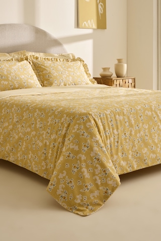Karaca Home Carlo %100 Pamuk Çift Kişilik Nevresim Takımı Sarı