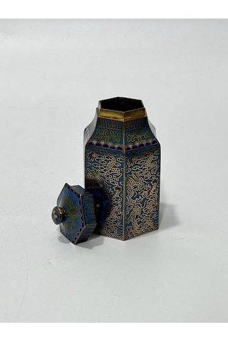 Antika Cloisonne Minyatür Kavanoz 8,2x4,5cm 131