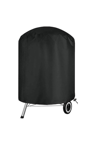 Yuntech01 Siyah Dışarıda Kullanım Su Geçirmez Mangal Koruması - 62x105 Cm Daire Şekilli, Dayanıklı Malzeme, Toz Ve Yağmurdan Koruma Siyah