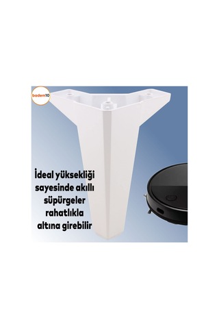 Badem10 Sedir Lüks Mobilya Kanepe Sehpa Tv Ünitesi Koltuk Ayağı 15 Cm Beyaz Baza Ayak 4 Adet Sku: Smg8690010212191 Ahşap