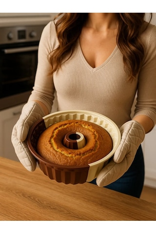 Isıya Dayanıklı Silikon Kek Kalıbı 23cm Yuvarlak, Yapışmaz,