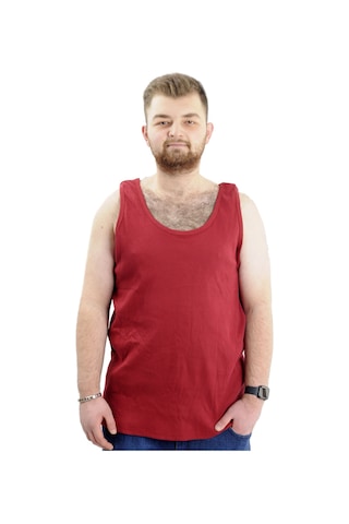 Mode Xl Büyük Beden Erkek Kolsuz Atlet 6341 Bordo