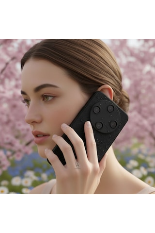 Honor Magic 8 Lite Uyumlu Deri Dokulu Yumuşak Silikon Telefon Kılıfı Kapak Siyah