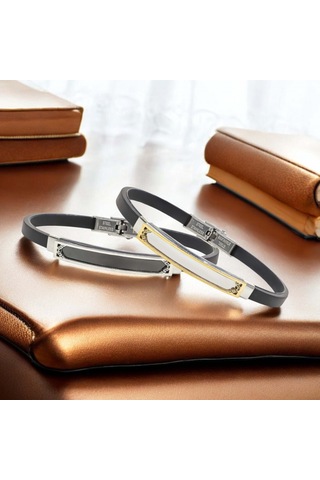 Fm İsim Yazılabilir Kişiselleştirilebilir Çelik Bileklik 3183scb024 Siyah