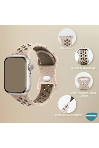 Apple Watch Series 10 42mm Kordon Flame Circle Yavruağzı Apple Watch Series 10 42mm İle Uyumlu Kordon, Akıllı Saat