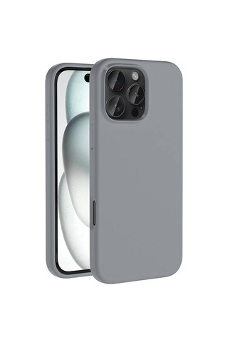Apple Uyumlu iPhone 16 Pro Kılıf M-safe Şarj Özellikli Sıvı Teknolojili Silinebilir Sert Zore Kivi Kapak Natürel Titanyum