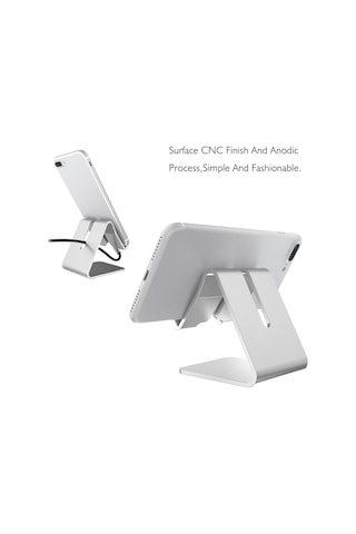 Xiyyadms Altın Renkli Alüminyum Masaüstü Tutucu - Boyun Ağrısı Giderici, Anti Kayma, Şarj Delikli Telefon Ve Tablet Standı